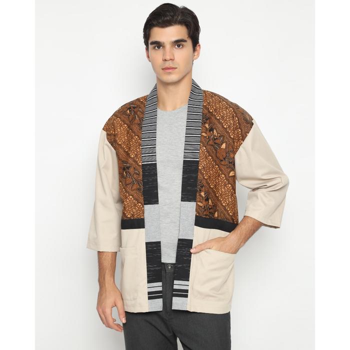 (DS) KOINOBORI Takara Batik Cream Haori Outer Pria