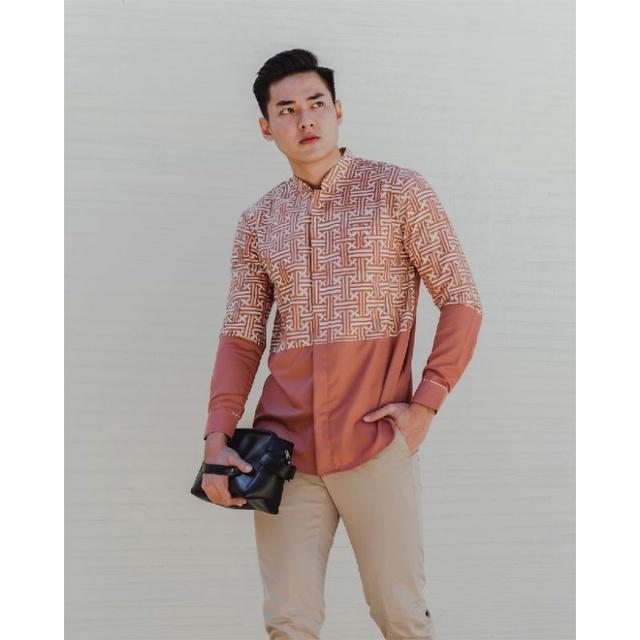 Kemeja Batik Pria NUC.ID Ali 03 (Milo-Coral/Wortel)