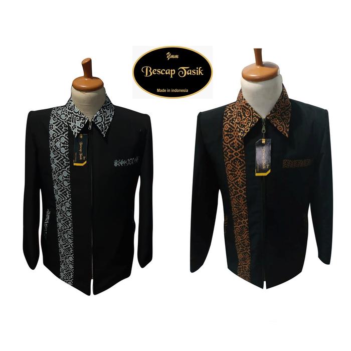 Jasket Kombinasi Batik Royal Jas Jaket Jas Santri Motif Selendang Terbaru Original