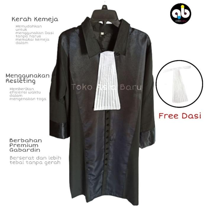TOGA PENGACARA/ADVOKAT GABARDIN PREMIUM 100% ORIGINAL BLACK