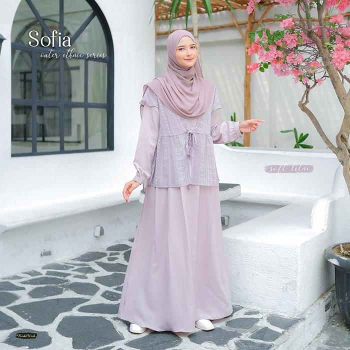 (DS) RISKIRICH Sofia Gamis Outer Set Cardigan Remaja