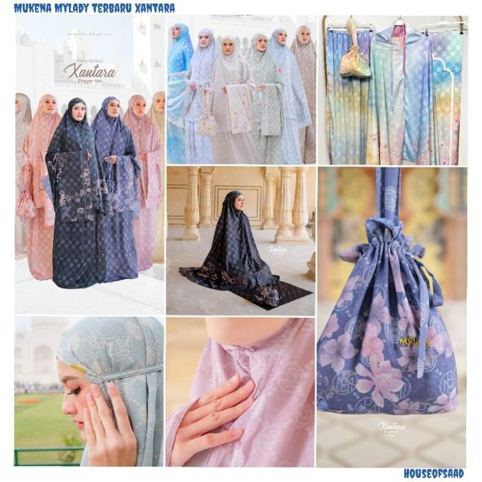 Langsung Diproses Mukena Mylady Xantara Ori Terbaru Free Sajadah Prayer Set Silky Premium Grab/Gosen