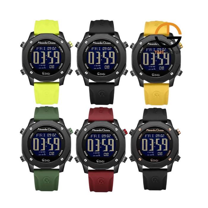 JAM TANGAN PRIA ALEXANDRE CHRISTIE DIGITAL AC9377 AC 9377 MH RUBBER