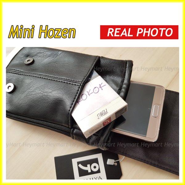 Tas HP Gadget Slempang Cowok Kulit Impor - Selempang Mini Pria - Mini HOZEN import Travel Gaul
