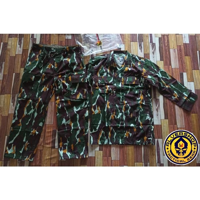 (RS) Baju PDL Loreng Brimob Setelan Jatah Pembagian Cap Teratai