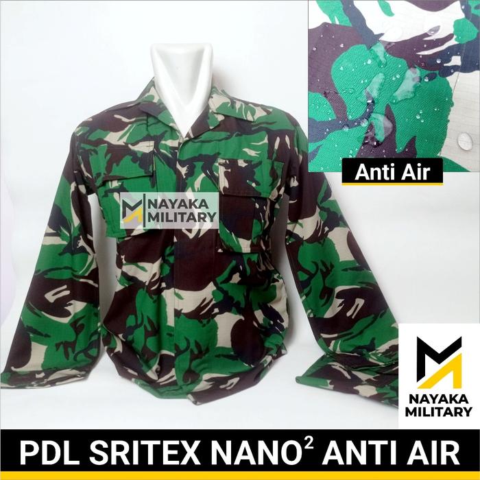 (RS) Baju PDL Sritex Nano Nano Anti Air Sritek Stelan TNI Pakaian Lapangan Seragam Tentara Setelan L