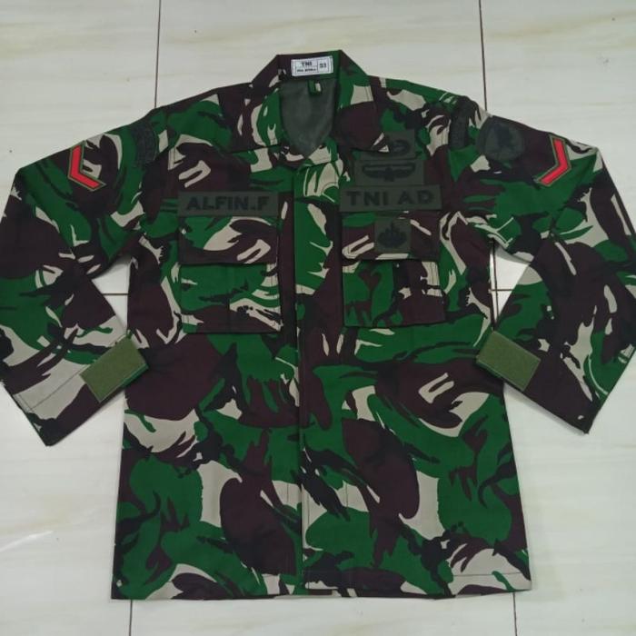 (RS) SAN'S | Seragam/setelan/Baju PDL Lapangan TNI Bahan Velbed Sritex Wol 888 Berkualitas Premium A
