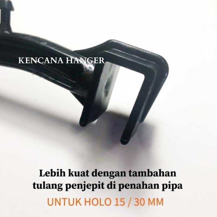 TDRM Terbaru Suling Plastik 6 Titik Hitam Pipa Kotak Gantungan Baju Cantolan Hanger Gantungan Baju M