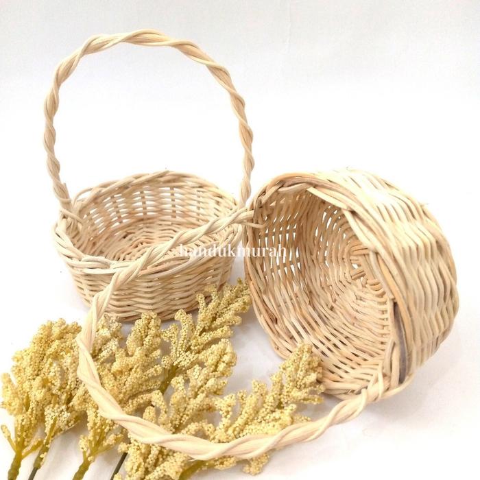 READY ! KERANJANG ROTAN D.15 CM - KERANJANG KADO SOUVENIR HANTARAN - PROPERTI FOTO - ROTAN MURAH