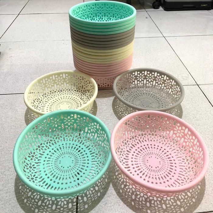 KERANJANG BULAT BESAR LILY PLASTIK / KERANJANG BUAH / SERBAGUNA BULAT 25 CM
