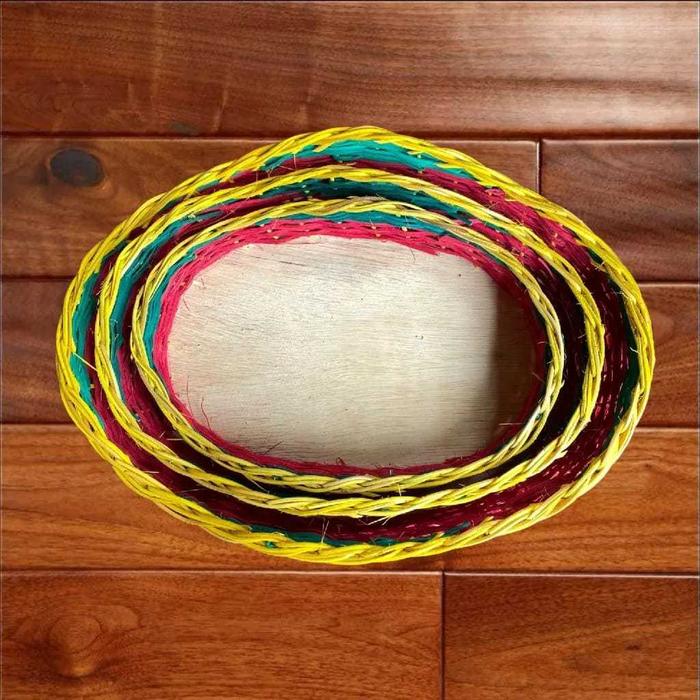 TERLARIS 3 IN 1!!!MURAH PARCEL ROTAN MOTIF OMBAK NON TANGKAI 1 SET ISI 3 KERANJANG HANTARAN HAJATAN 