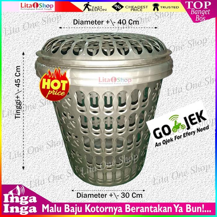 Keranjang Baju Kotor Plastik Keranjang Laundry Plastik Tutup Besar
