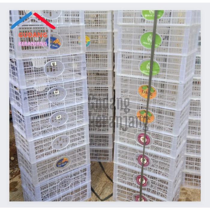 KERANJANG PLASTIK [TERLENGKAP] PUTIH +-P40xL28xT14-15cm BEKAS BUAH