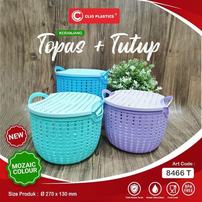 12 PCS Keranjang Topas Tutup | Keranjang Besek PlastiK | Keranjang Serbaguna