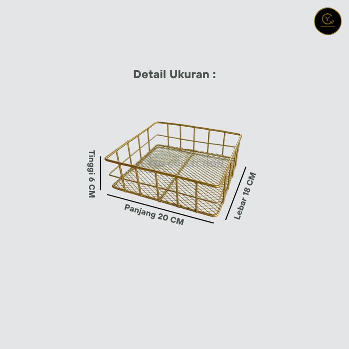 KERANJANG SERBAGUNA - BASKET GRID RAM PERSEGI - RAK SERBAGUNA - RAK MAKE UP - RAK BUMBU