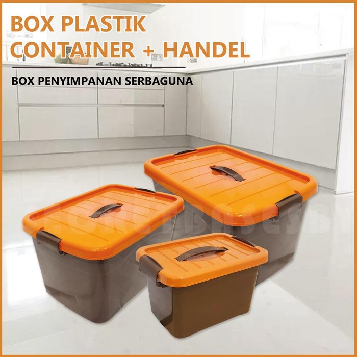 BOX CONTAINER + HANDEL - Pegangan / Kotak Plastik / Box Plastik Serbaguna