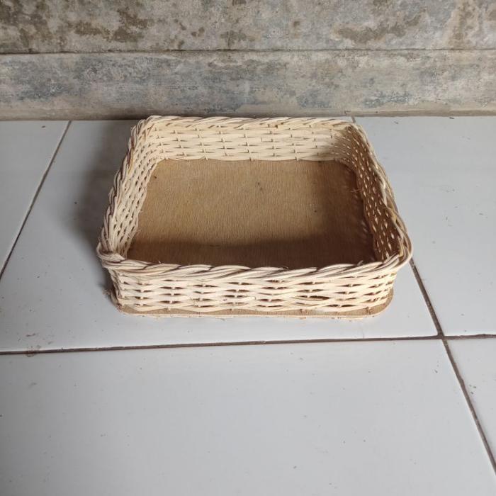 keranjang rotan kotak 25x25 cm keranjang serbaguna kotak hantaran seserahan buah dll