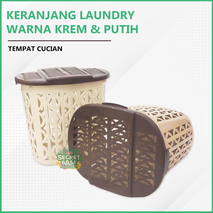 KERANJANG LAUNDRY - Keranjang Baju / Keranjang Pakaian Tutup Plastik Tinggi Serbaguna