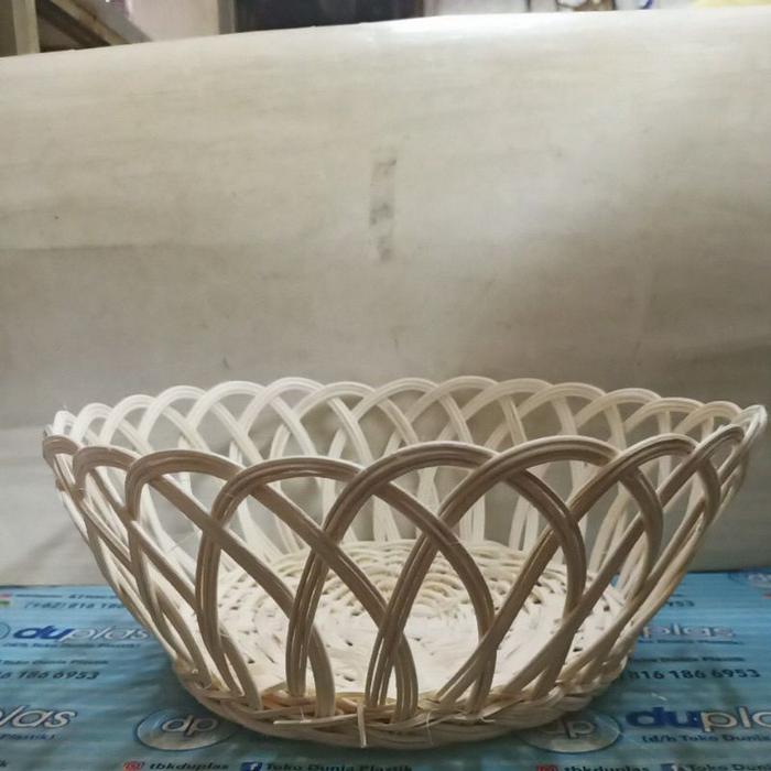 Keranjang Buah Rotan Parcel Bulat Polos