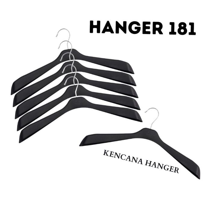 TDRM Terbaru Hanger Gantungan Plastik 181 Hitam | Gantungan Baju - Jas Berkualitas (1 Lusin) 12 PCS 