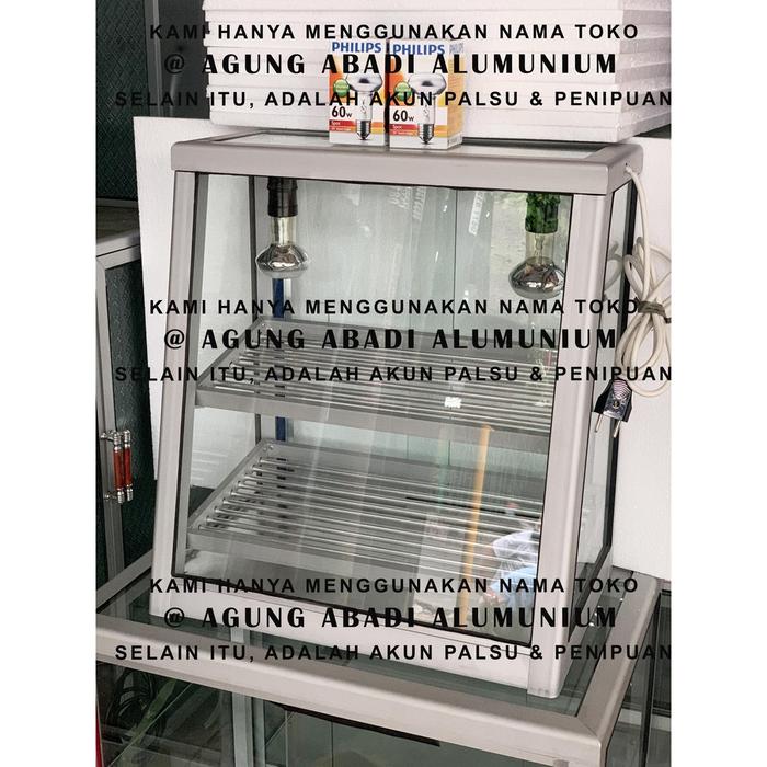 Etalase Showcase Warmer Pemanas Ayam Fried Chicken 2 Rak 2 Lampu