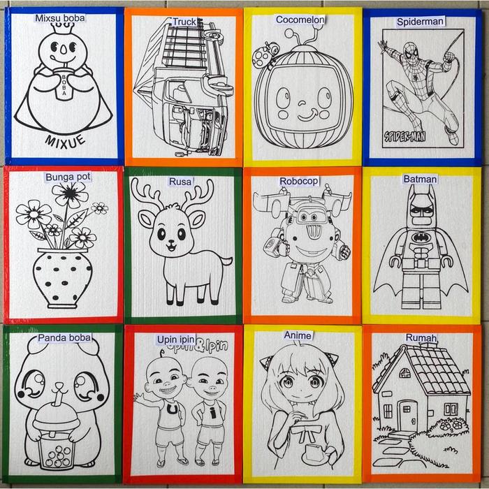 Paket 100 styrofoam lukis ukuran 30x40 list lakban / sterofoam / gabus melukis / mewarnai steropom /