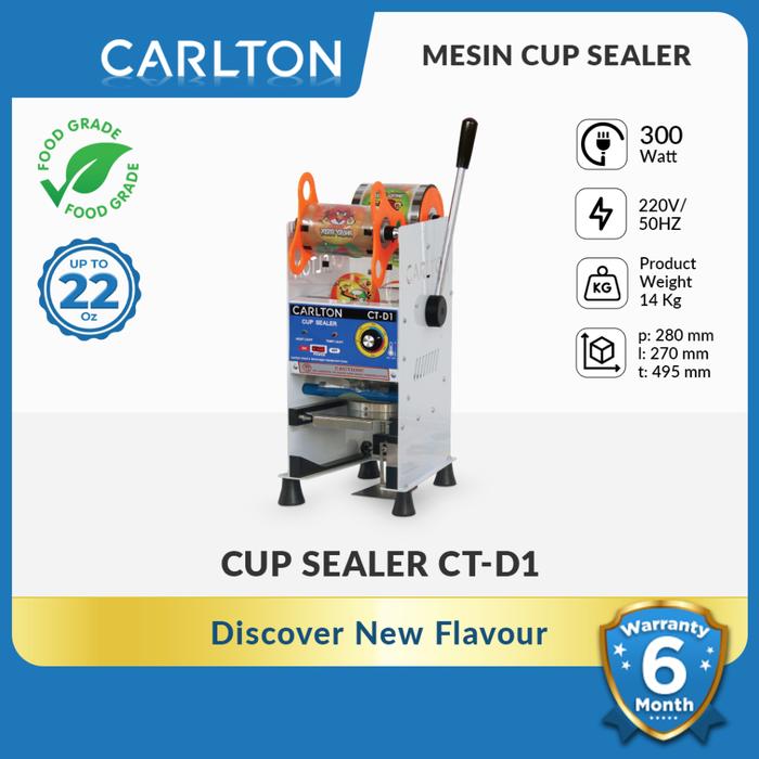 Carlton Mesin Cup Sealer Mesin Press Gelas Plastik Sealing Machine CT-D1 (GELAS TINGGI)