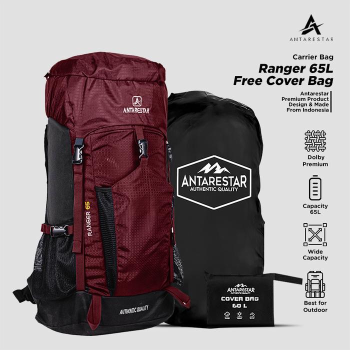 Tas Ransel Gunung Carrier Plus Rain Cover Antarestar Hiking Outdoor Backpack daypack Tas Gunung Back
