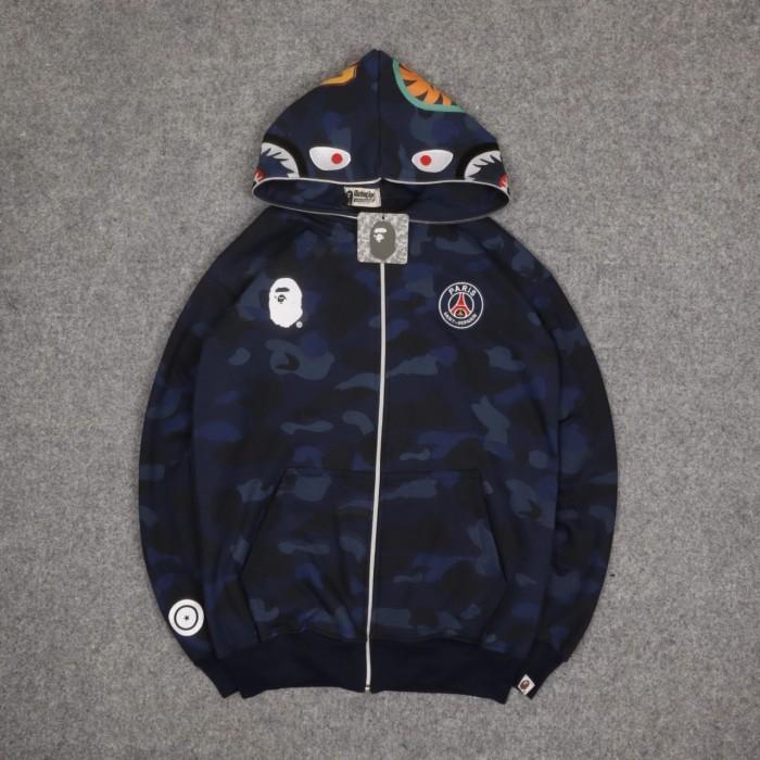 JAKET SWEATER HOODIE BAPE SHRAK WGM x PSG FULL TAG & LABEL FULL ZIPPER
