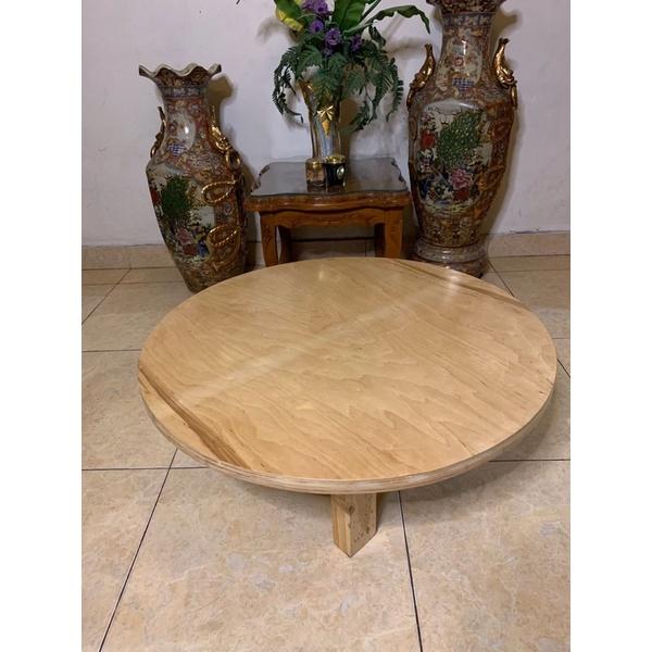 meja lesehan bulat PxLxT 80x80x30