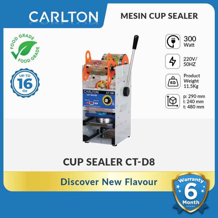 Carlton Mesin Cup Sealer Mesin Press Gelas Plastik Sealing Machine CT-D8