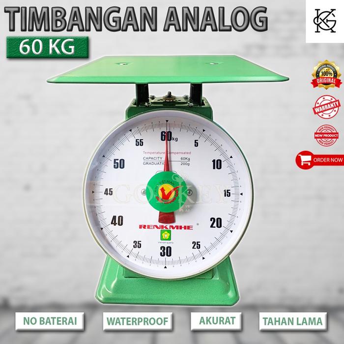 RENKMHE- 60kg Timbangan Manual Jarum Vietnam Kapasitas 60 Kg Spring Dial Scale Besi Plat Tebal Datar