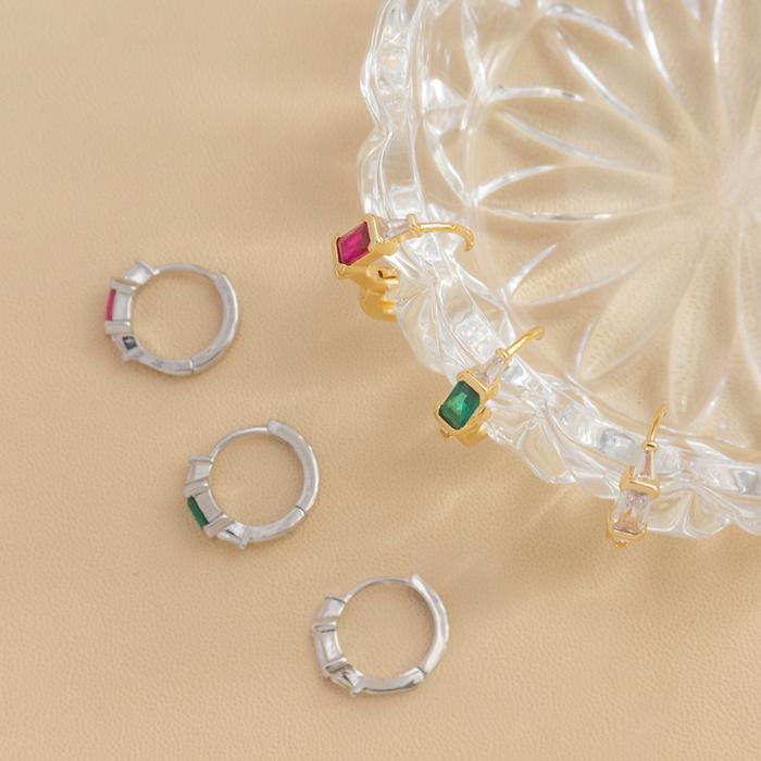 Modan - Colorful Mini Hoops Premium Gold Filled / White Gold Filled Anting Bulat Warna Warni