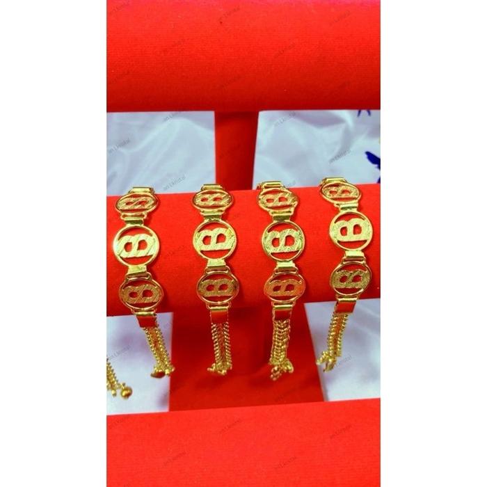 Gelang B lapis kristal lapis emas24k lapisan kristal