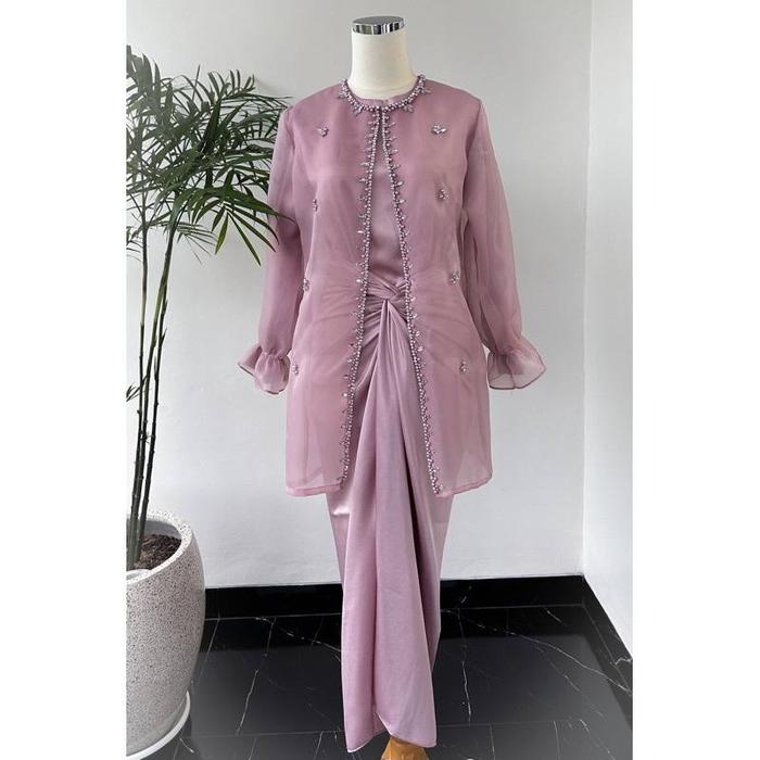NEW - ADA JUMBO / ONE SET JEMMA ORGANZA SATIN MAXMARA BY ANNORA LABEL SET GAMIS SATIN VELVET PREMIUM