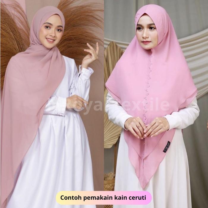 kain ceruti babydoll ceruty polos meteran premium untuk hijab syar'i / pashmina
