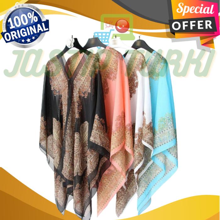 OUTER SCARF ARAB PREMIUM BAHAN SIFON BAJU LUARAN SYAL SUTERA SHAWL WANITA SILK KAIN PRINTING