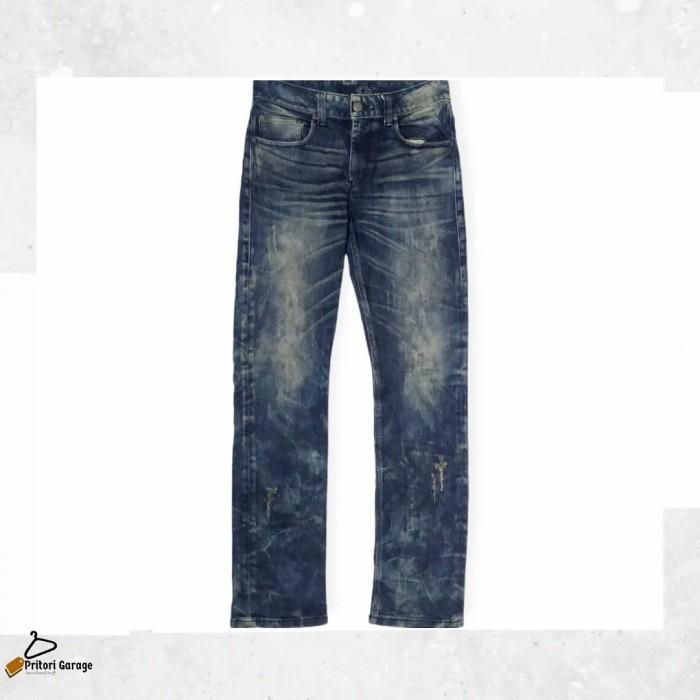 Soft Jeans Dry Denim Selvedge Evisu Straight Dark Blue Acid Wash 30