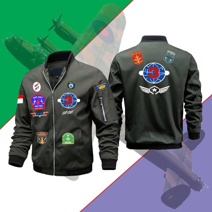 TerlarisModern- Jaket Bomber Pria Top Gun Army SATSET TASTES GANJAR MAHFUD Debat 3