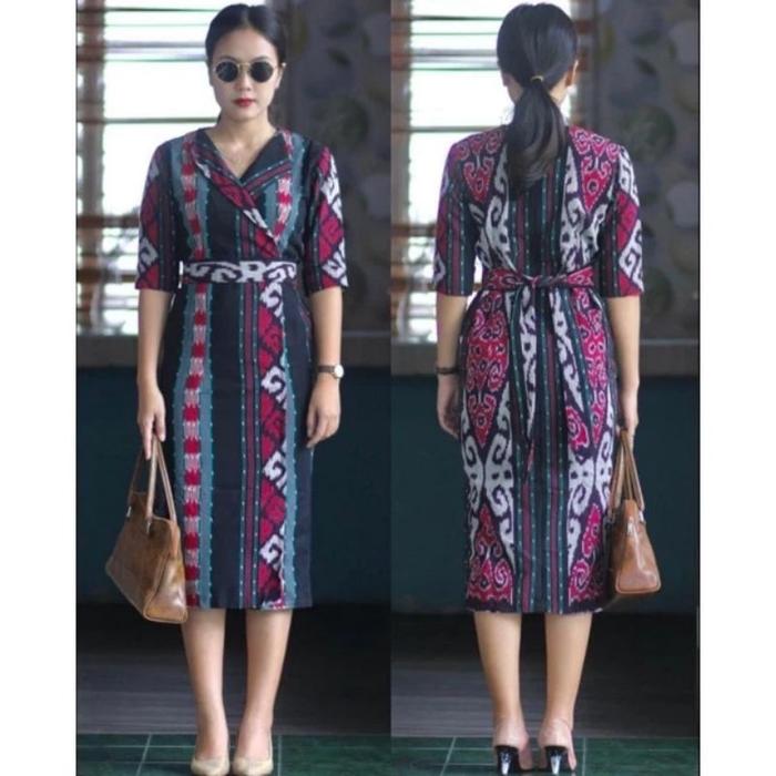 dress tenun tunik tenun baju pesta baju natal