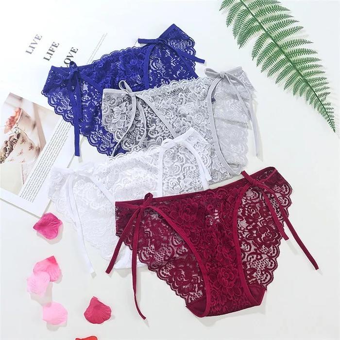 Allure Celana Dalam Big size Renda G String Sexy cd Wanita Low Waist tali samping 3C221 Sexy Haram B