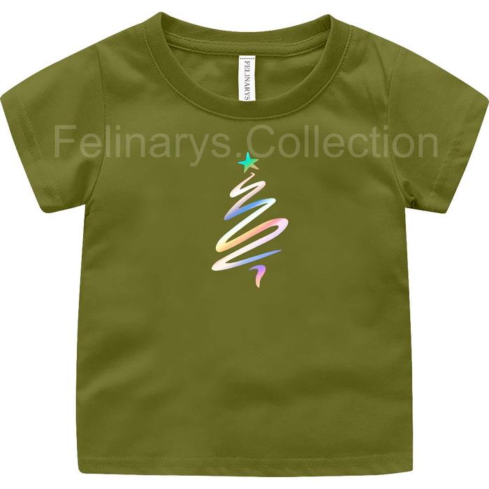 KAOS NATAL ANAK 2-13 TAHUN POLYFLEX HOLOGRAM CHRISTMAS TREE SILVER Terlaris.