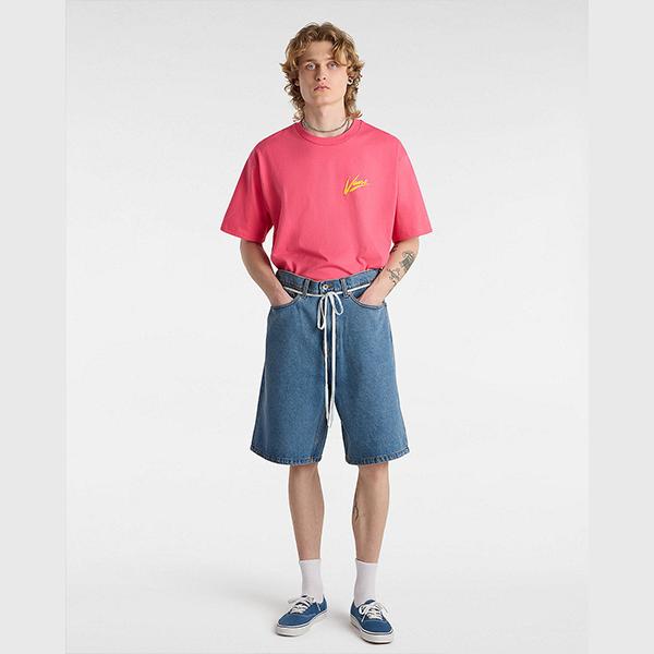 Vans Check Baggy Denim Short Stonewash Blue