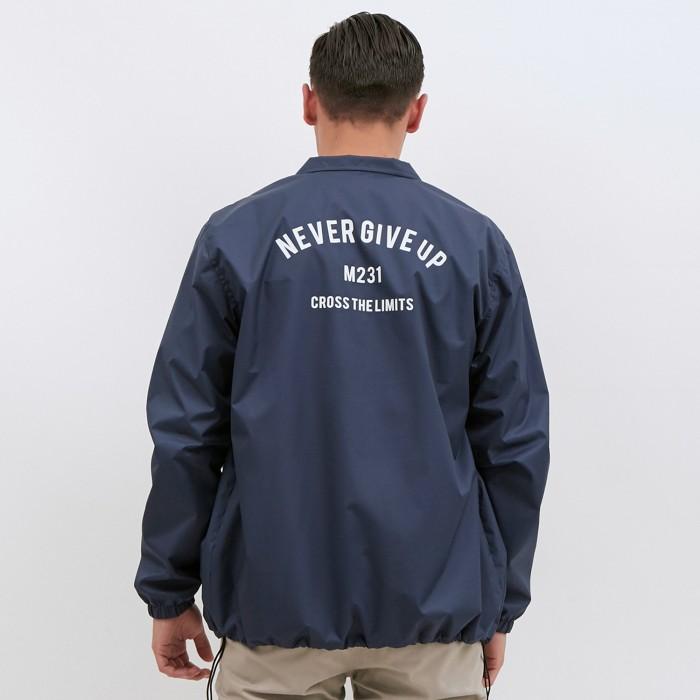 TerlarisModern- M231 Jaket Pria Taslan Coach Grafis Panjang Navy 1827