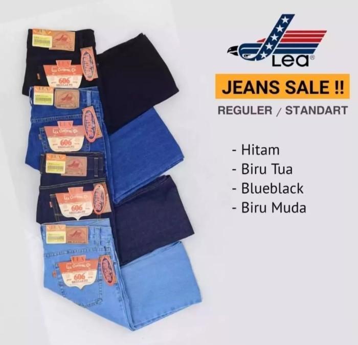 TerlarisModern- Celana Jeans Panjang Lea 606 Original Pria Standar Reguler Jumbo Hitam