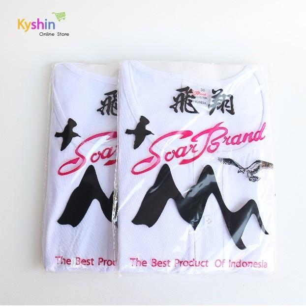 TerlarisModern- Kaos Oblong Pria SWAN Kancing - Kaos Dalam Pria KANCING Klep - Putih