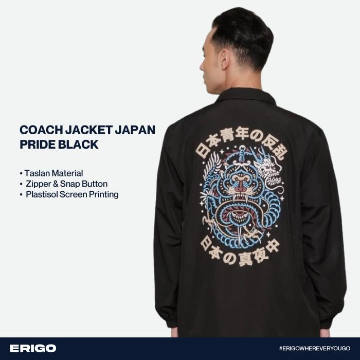 TerlarisModern- Outerwear Unisex Erigo Coach Jacket Japan Pride Black
