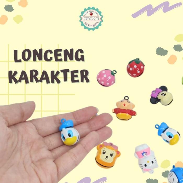 KATALOG - [2PCS] Lonceng Bell Bentuk Karakter / Aksesoris Klintingan / Jingle Bell Charm Character /