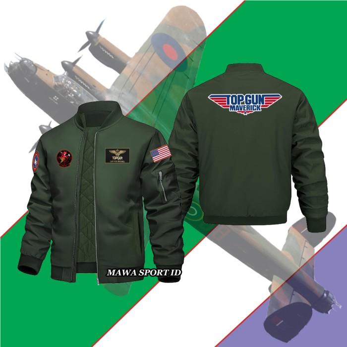 TerlarisModern- Jaket Motor Bomber Pria Top Gun Army US Maverick Unisex Terbaru M-XXL