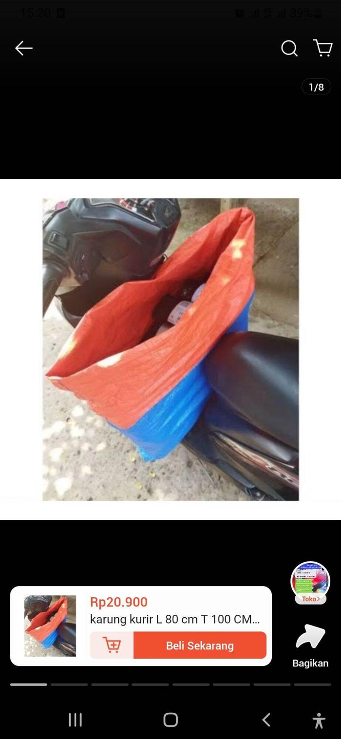 karung terpal karung kurir kantong kurir Lebar 80cm tinggi 100 karung terpal anti air